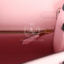 Hermes Special Order (HSS) Kelly Sellier 25 Rose Sakura and Black Chevre Mysore Brushed GHW