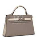 Hermes Special Order (HSS) Kelly Sellier 20 Craie and Gris Asphalte Epsom PBHW