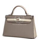 Hermes Special Order (HSS) Kelly Sellier 20 Craie and Gris Asphalte Epsom PBHW
