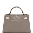 Hermes Special Order (HSS) Kelly Sellier 20 Craie and Gris Asphalte Epsom PBHW