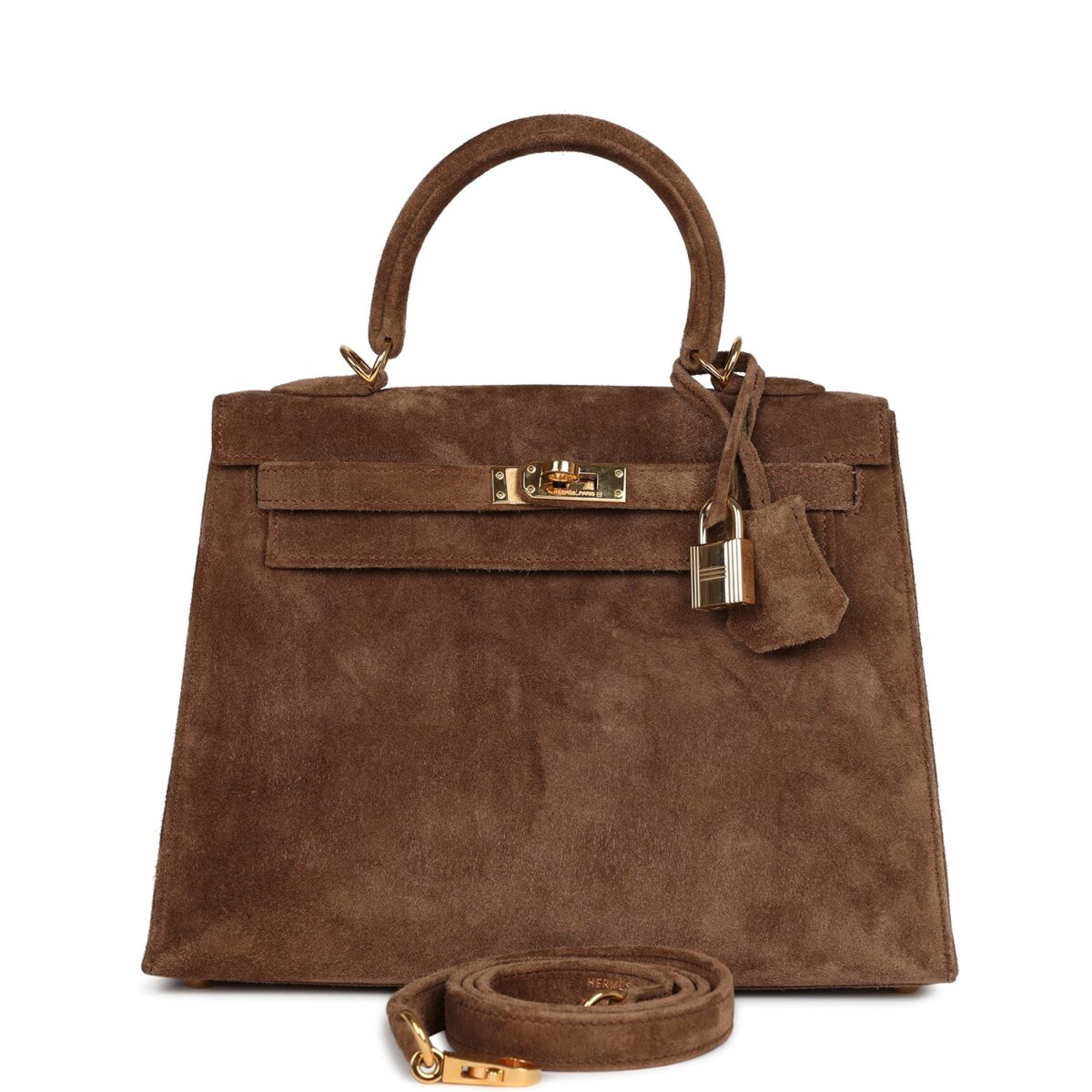 Vintage Hermes Kelly Sellier 25 Brown Doblis GHW