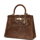 Vintage Hermes Kelly Sellier 25 Brown Doblis GHW