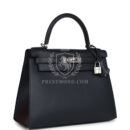 Hermes Special Order (HSS) Kelly Sellier 28 Bleu Obscur Verso Sombrero PHW
