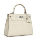 Hermes Kelly Sellier 25 Beton Ostrich PHW
