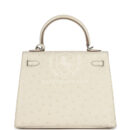 Hermes Kelly Sellier 25 Beton Ostrich PHW