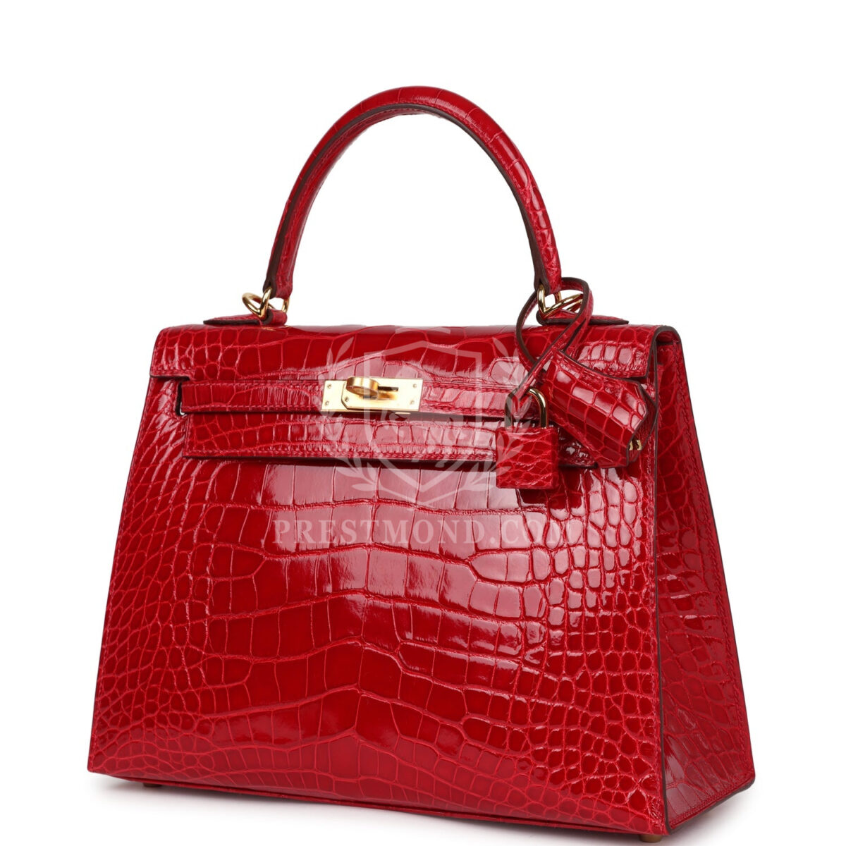 Hermes Kelly Sellier 25 Braise Shiny Alligator Mississippiensis GHW — изображение 3