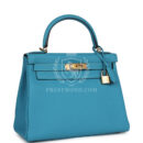 Hermes Kelly Retourne 28 Turquoise Togo GHW