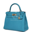 Hermes Kelly Retourne 28 Turquoise Togo GHW