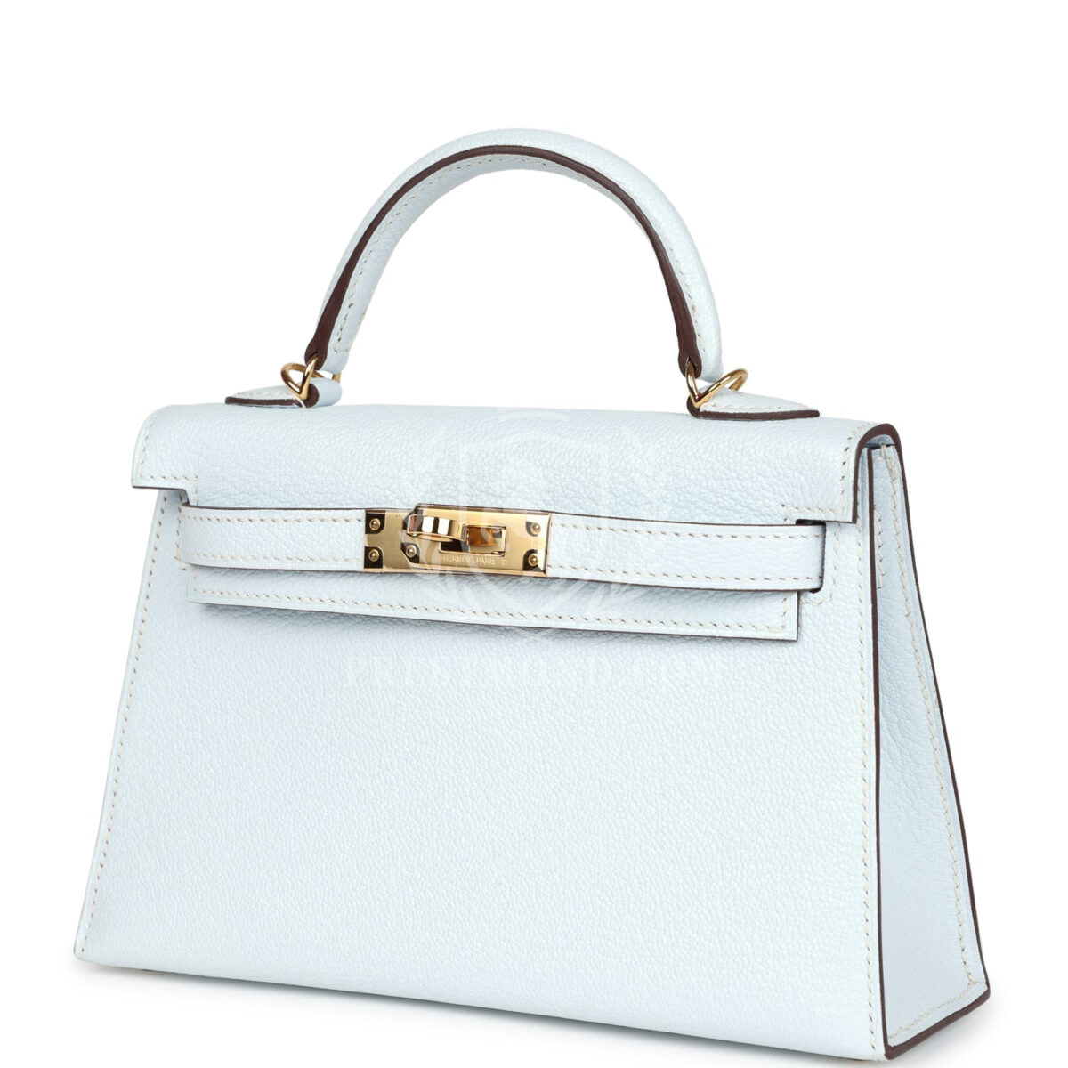 Hermes Kelly Sellier 20 Bleu Brume Chevre GHW — изображение 5