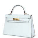 Hermes Kelly Sellier 20 Bleu Brume Chevre GHW