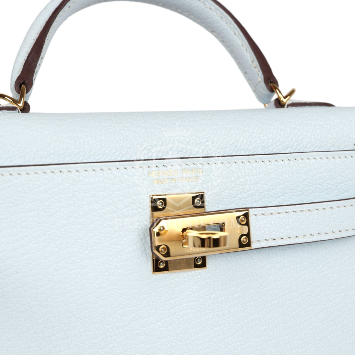 Hermes Kelly Sellier 20 Bleu Brume Chevre GHW — изображение 7