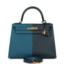 Hermes Kelly Sellier 28 Casaque Vert Cypres and Vert Bosphore Epsom GHW