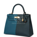 Hermes Kelly Sellier 28 Casaque Vert Cypres and Vert Bosphore Epsom GHW