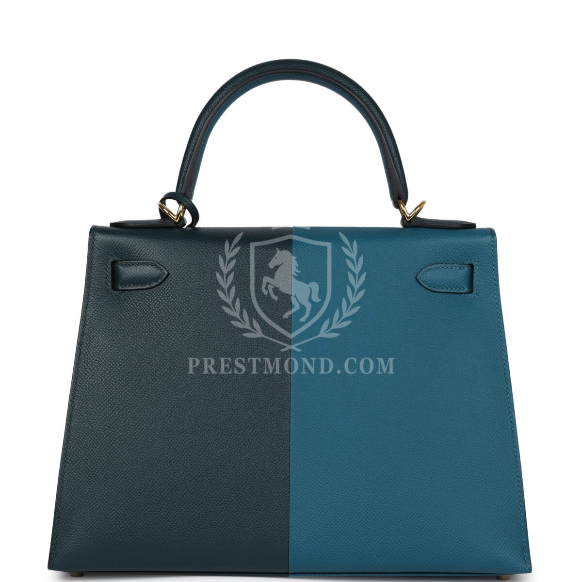 Hermes Kelly Sellier 28 Casaque Vert Cypres and Vert Bosphore Epsom GHW — изображение 4