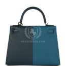 Hermes Kelly Sellier 28 Casaque Vert Cypres and Vert Bosphore Epsom GHW