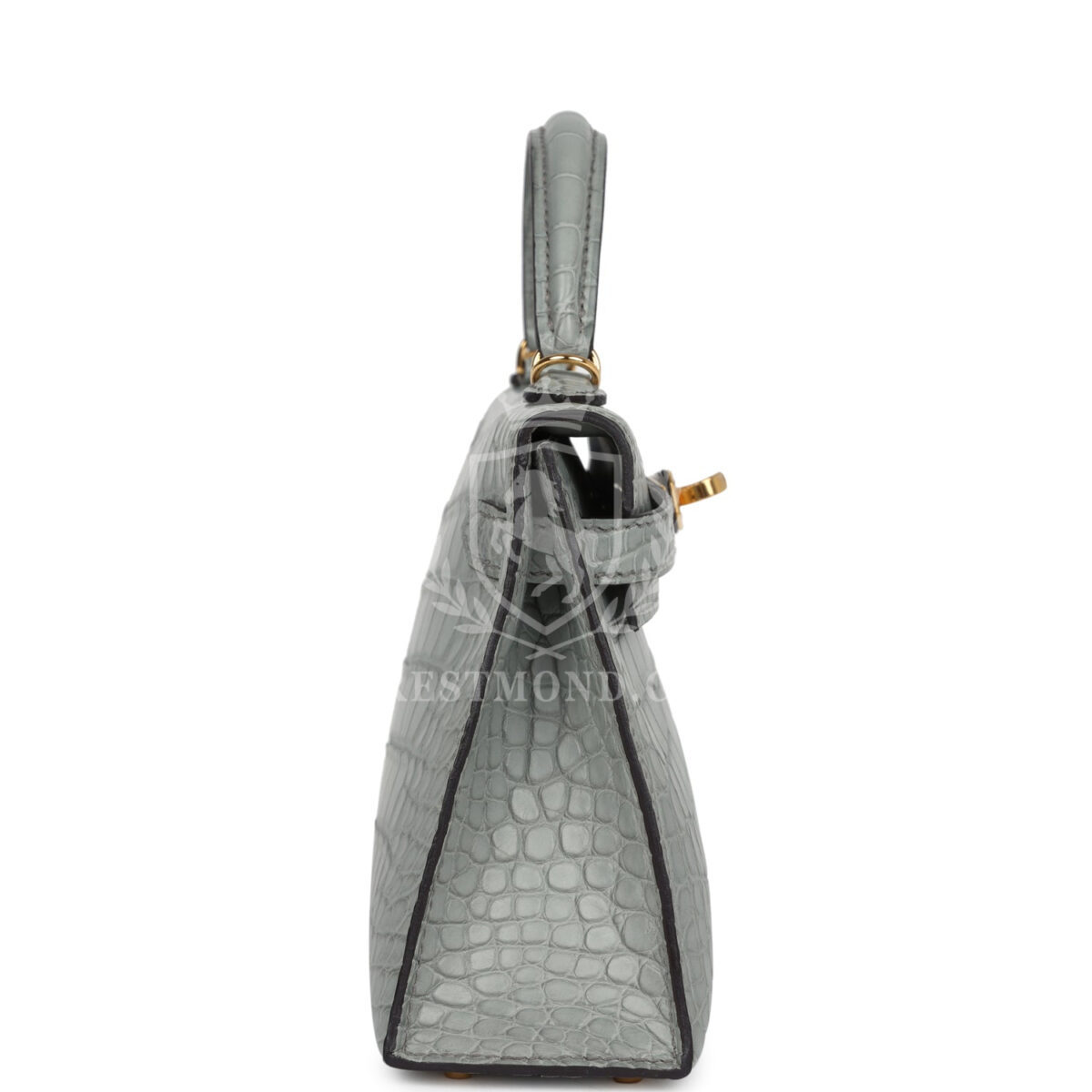 Hermes Kelly Sellier 20 Gris Ciment Matte Alligator GHW — изображение 3