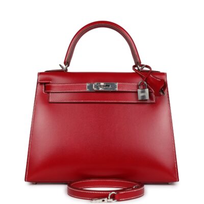 Hermes Kelly Sellier 28 Rouge Piment Box PHW