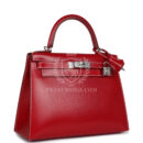 Hermes Kelly Sellier 28 Rouge Piment Box PHW