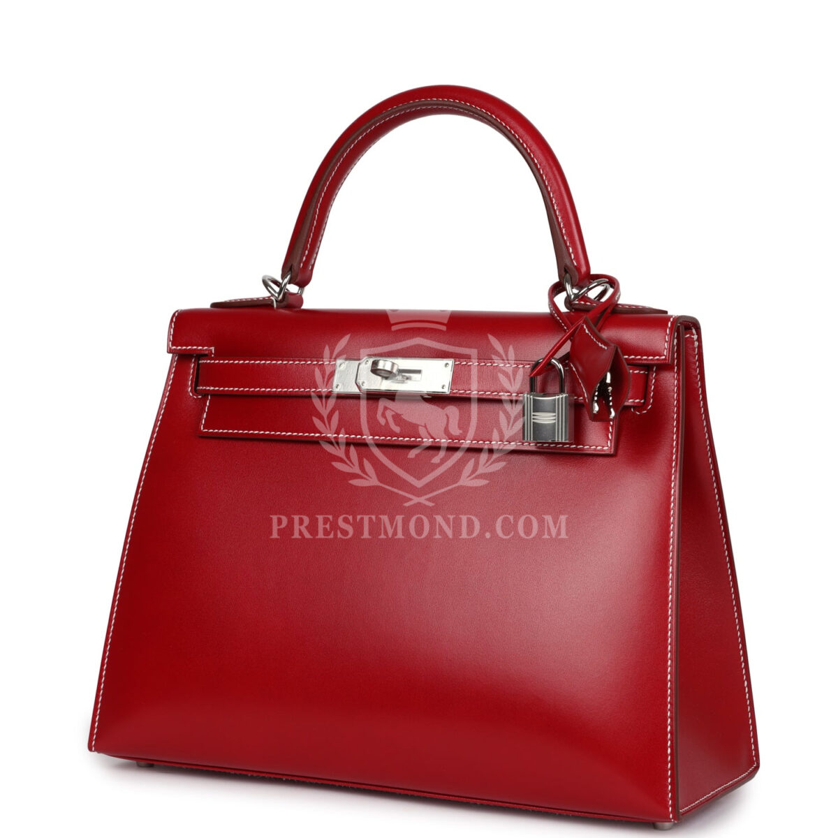 Hermes Kelly Sellier 28 Rouge Piment Box PHW — изображение 5