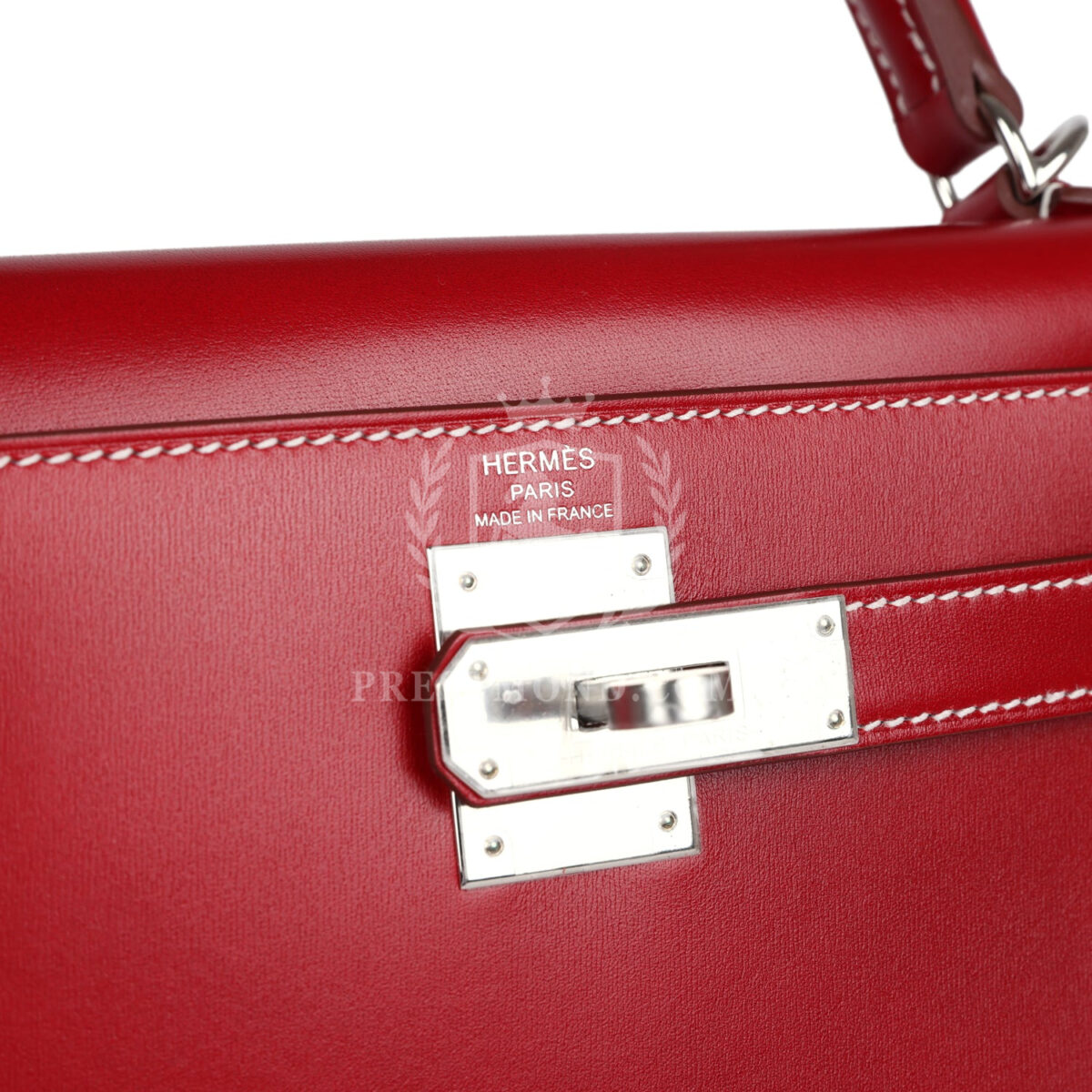Hermes Kelly Sellier 28 Rouge Piment Box PHW — изображение 7