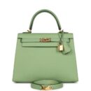 Hermes Kelly Sellier 25 Vert Criquet Epsom GHW