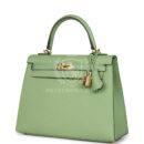 Hermes Kelly Sellier 25 Vert Criquet Epsom GHW