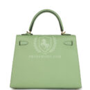 Hermes Kelly Sellier 25 Vert Criquet Epsom GHW