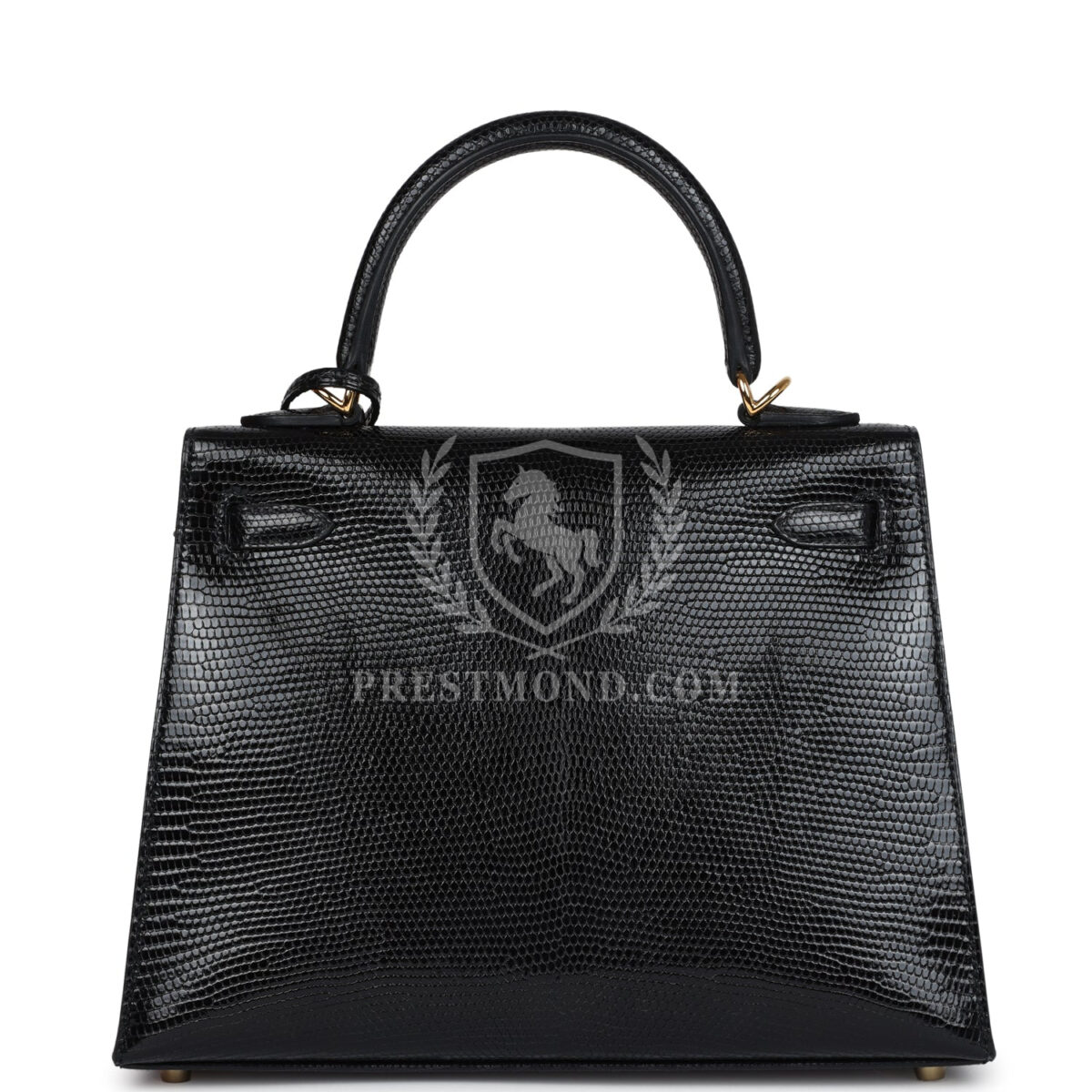Hermes Kelly Sellier 25 Black Varanus Niloticus Lizard GHW — изображение 4