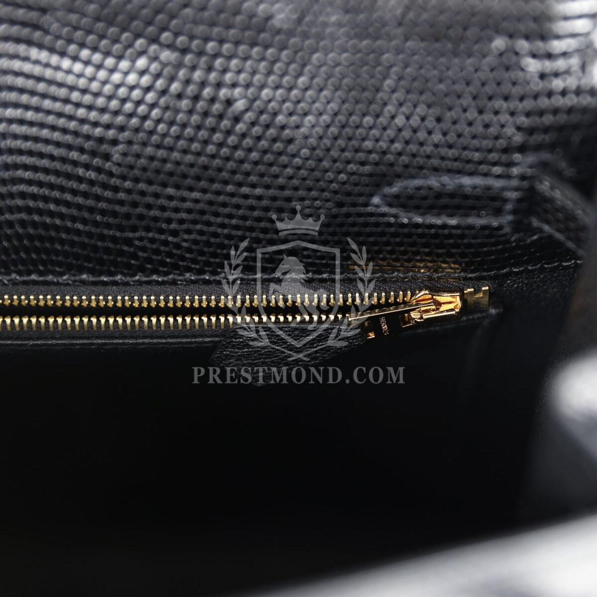 Hermes Kelly Sellier 25 Black Varanus Niloticus Lizard GHW — изображение 9