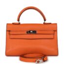 Hermes Micro Kelly 15 Orange Swift PHW