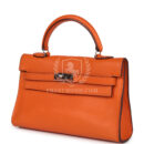 Hermes Micro Kelly 15 Orange Swift PHW
