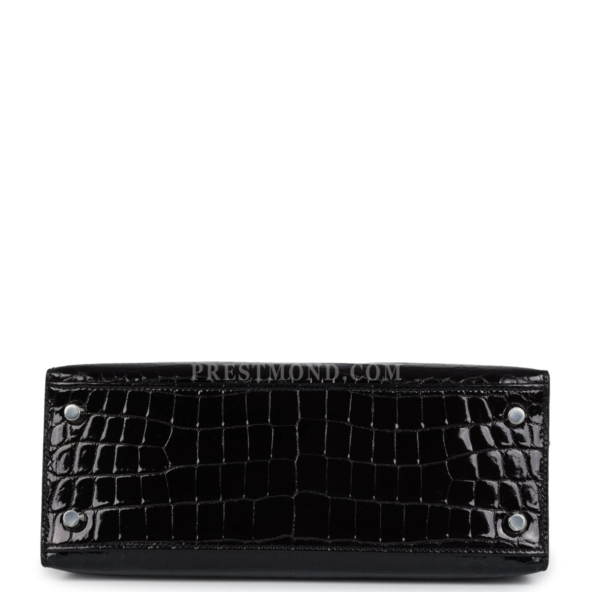 Hermes Kelly Sellier 25 Black Shiny Niloticus Crocodile PHW — изображение 5