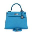 Hermes Kelly Sellier 25 Bleu Zanzibar Chevre PHW