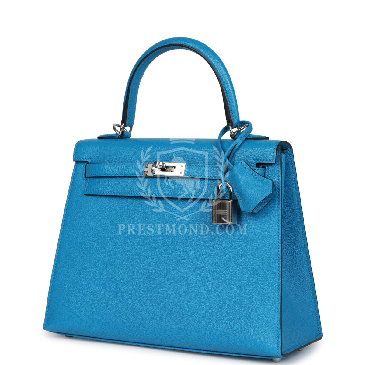 Hermes Kelly Sellier 25 Bleu Zanzibar Chevre PHW — изображение 5