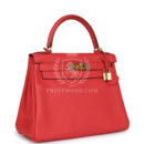 Hermes Kelly Retourne 28 Rose Shocking Chevre GHW