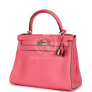Hermes Special Order (HSS) Kelly Retourne 28 Rose Azalee and Vert Vertigo Swift GHW