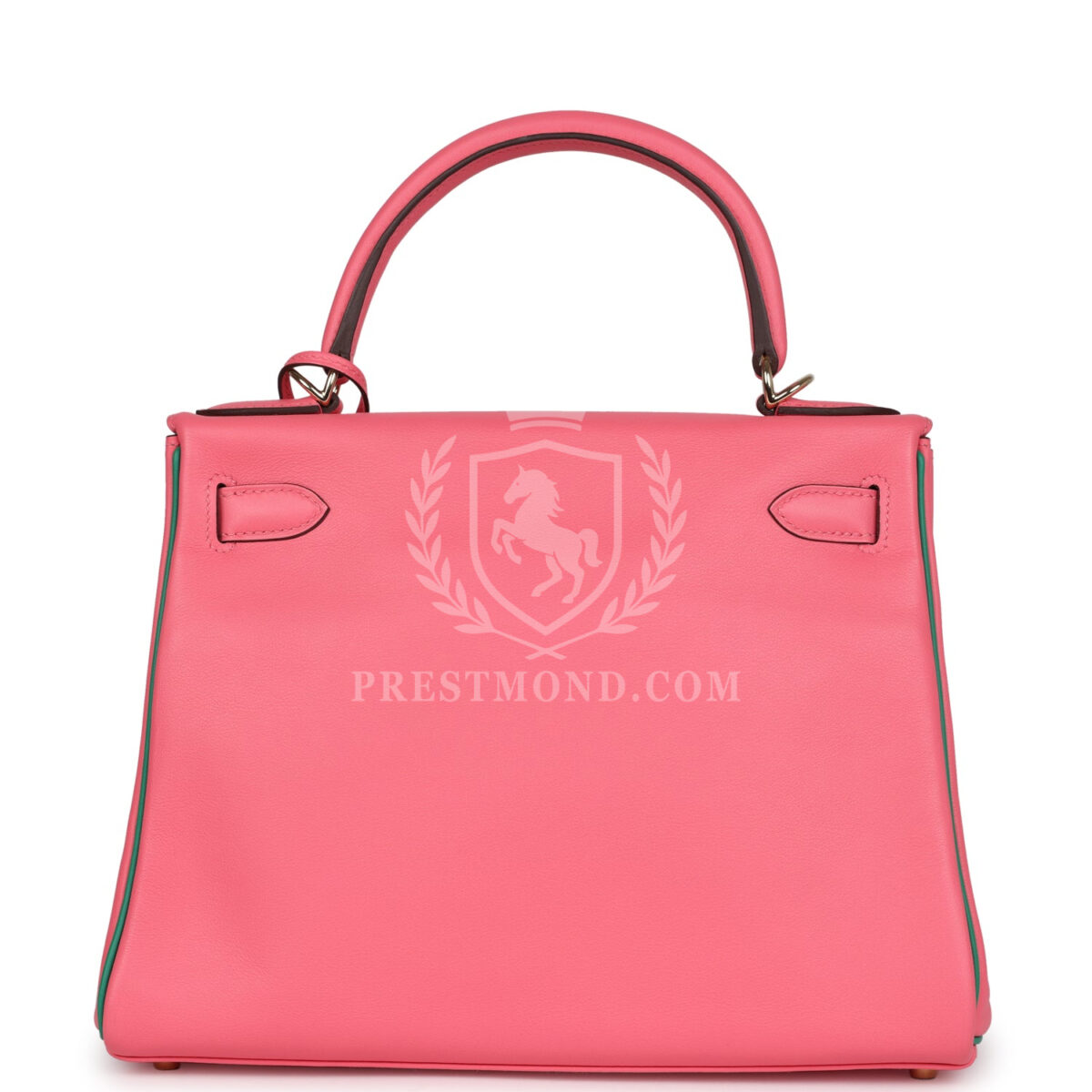 Hermes Special Order (HSS) Kelly Retourne 28 Rose Azalee and Vert Vertigo Swift GHW — изображение 4