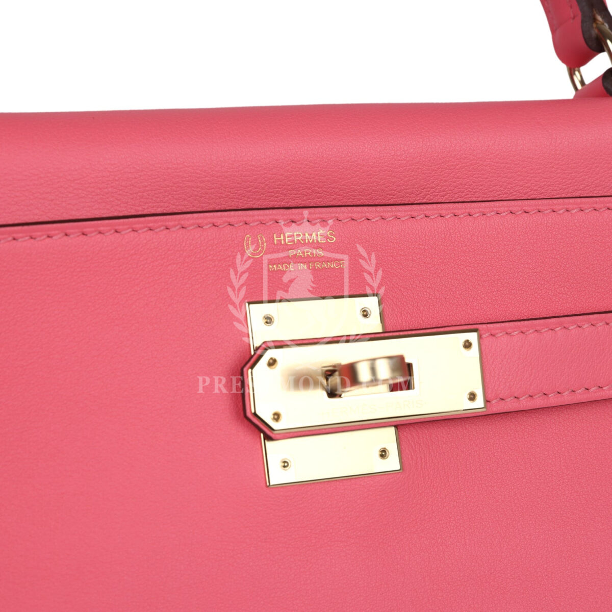 Hermes Special Order (HSS) Kelly Retourne 28 Rose Azalee and Vert Vertigo Swift GHW — изображение 7