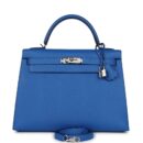Hermes Kelly Sellier 32 Bleu France Epsom PHW