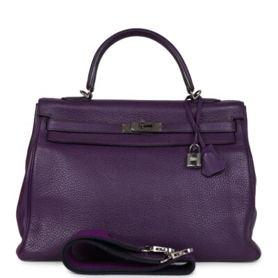 Hermes Kelly Retourne 35 Ultraviolet Clemence PHW