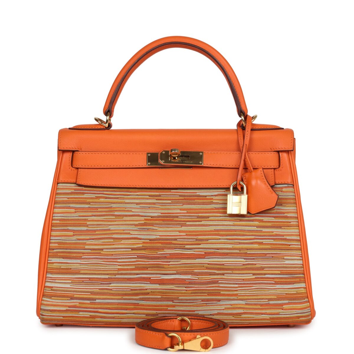 Hermes Kelly Retourne 28 Vibrato Orange Evercalf GHW