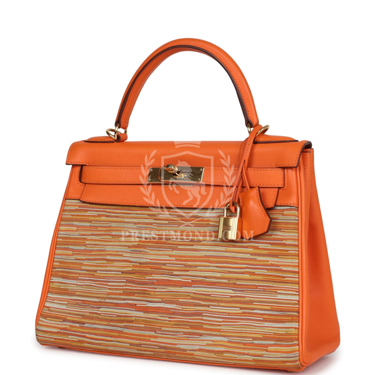 Hermes Kelly Retourne 28 Vibrato Orange Evercalf GHW — изображение 3