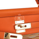 Hermes Kelly Retourne 28 Vibrato Orange Evercalf GHW