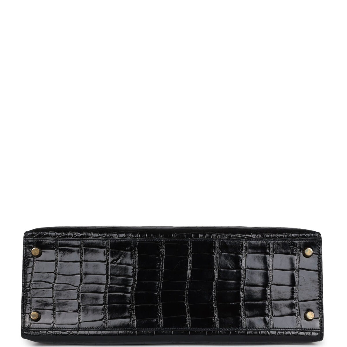 Vintage Hermes Kelly Sellier 32 Black Shiny Alligator GHW — изображение 6