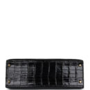 Vintage Hermes Kelly Sellier 32 Black Shiny Alligator GHW