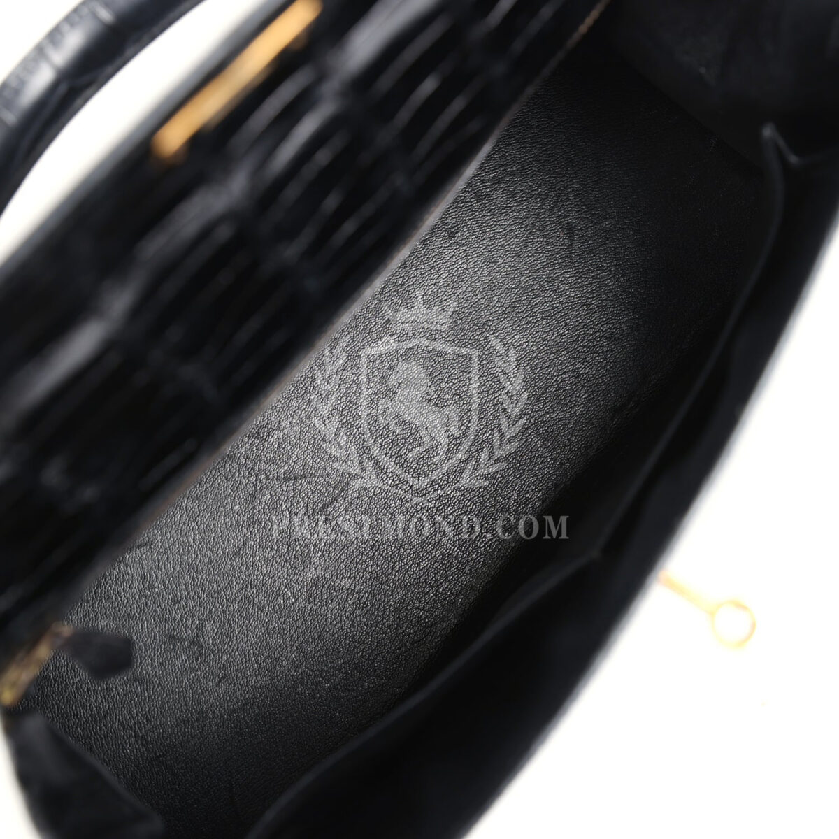 Vintage Hermes Kelly Sellier 32 Black Shiny Alligator GHW — изображение 8