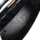 Vintage Hermes Kelly Sellier 32 Black Shiny Alligator GHW