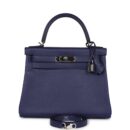 Hermes Kelly Retourne 28 Bleu Encre Verso Evercolor PHW