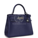 Hermes Kelly Retourne 28 Bleu Encre Verso Evercolor PHW