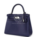 Hermes Kelly Retourne 28 Bleu Encre Verso Evercolor PHW